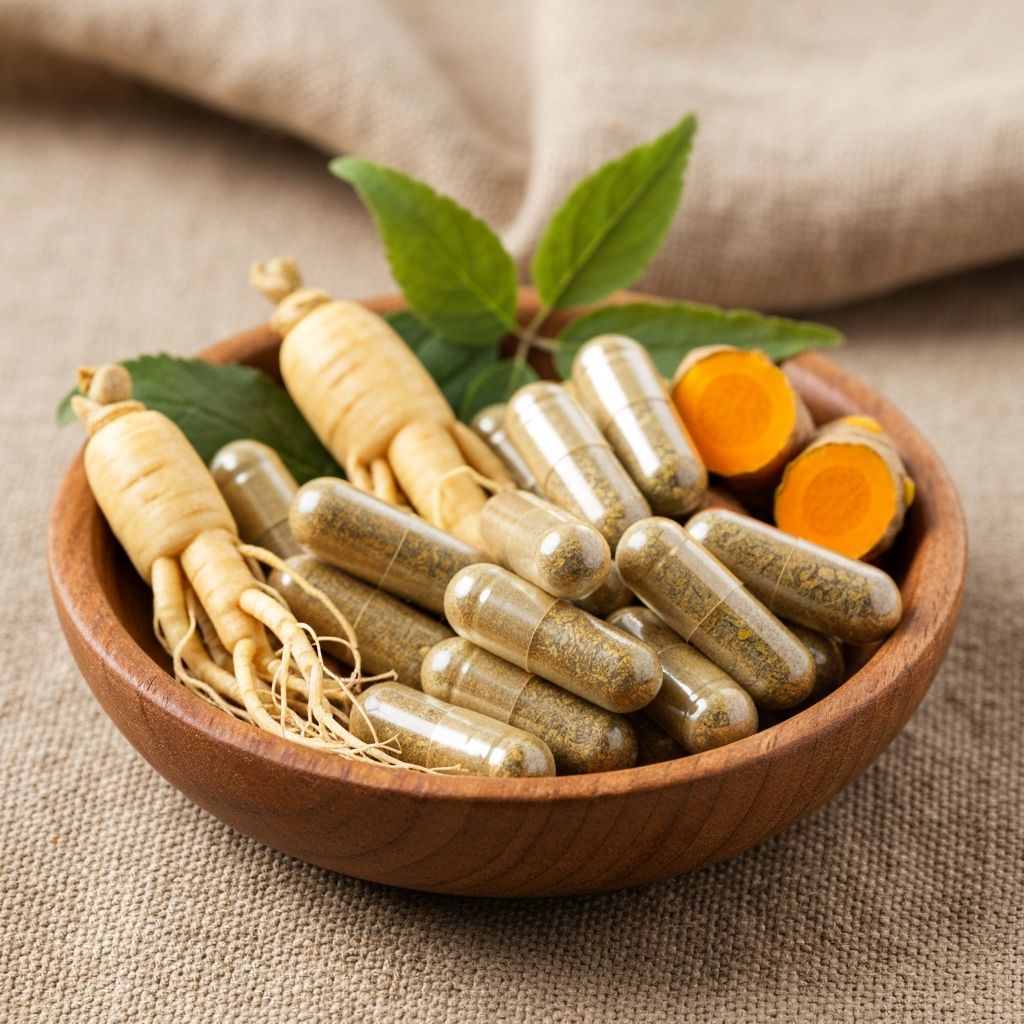 Herbal supplement capsules with natural plant ingredients